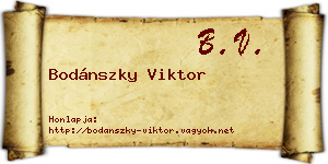 Bodánszky Viktor névjegykártya