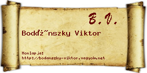 Bodánszky Viktor névjegykártya